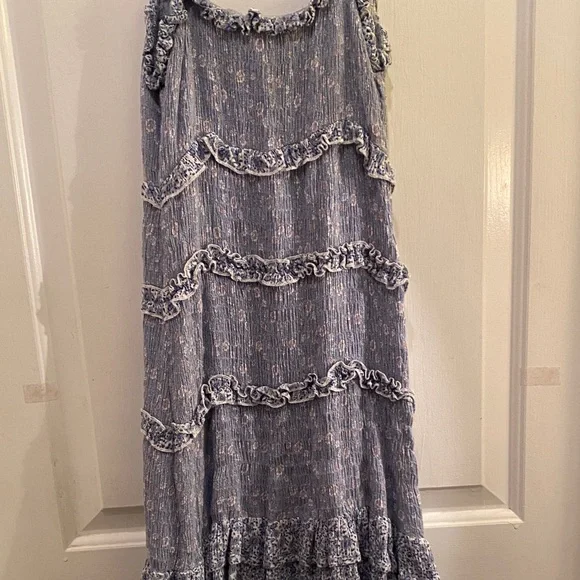 Blue Ruffled Mini Dress - Picture 8 of 8